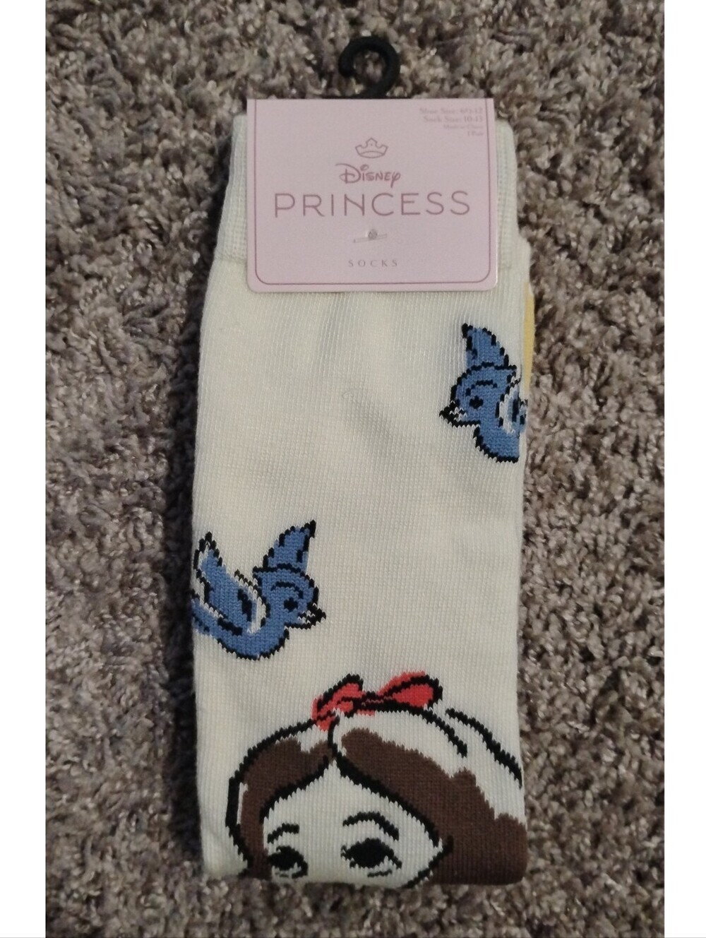 NWT Disney Princess Snow White Crew Socks – Bluebirds Off-White Novelty Socks